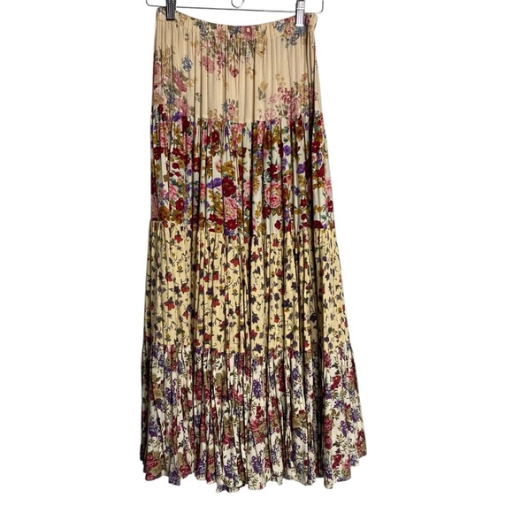 PRAIRIE FIRE vintage cottagecore western Boho floral flowy RANCH skirt-SZ-M - Picture 2 of 9